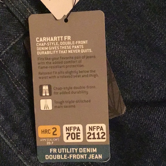 Carhartt FR JEANS 50Wx30L utility denim double-front denim flame resistant NWT - Picture 7 of 16